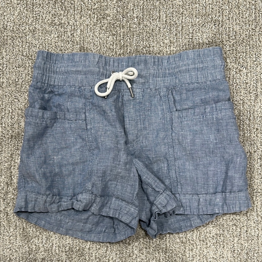 Athleta Light Blue Linen Shorts